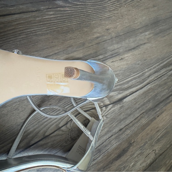 Silver Rhinestone Heeled Sandals - Picture 4 of 8